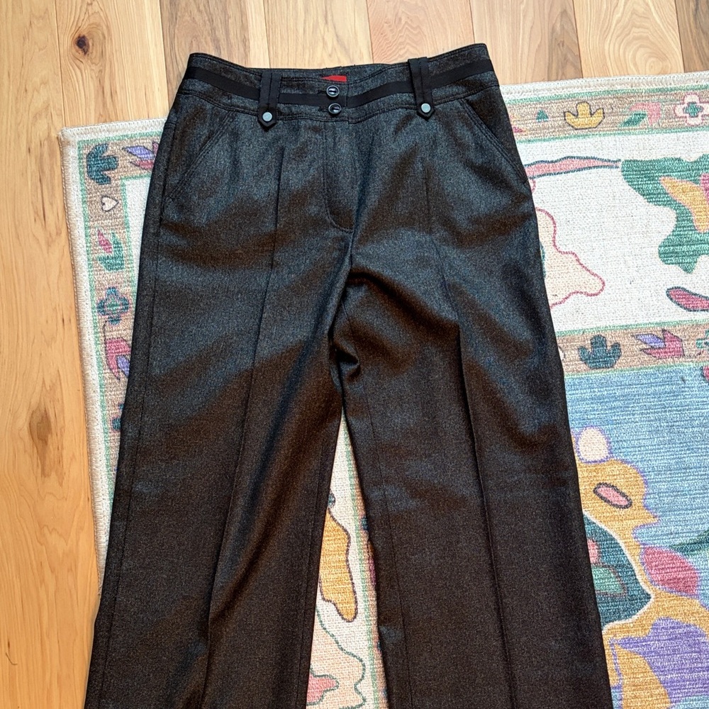 Women’s Olsen Europe Black Dress Pants 6 Pin Tuck sheen